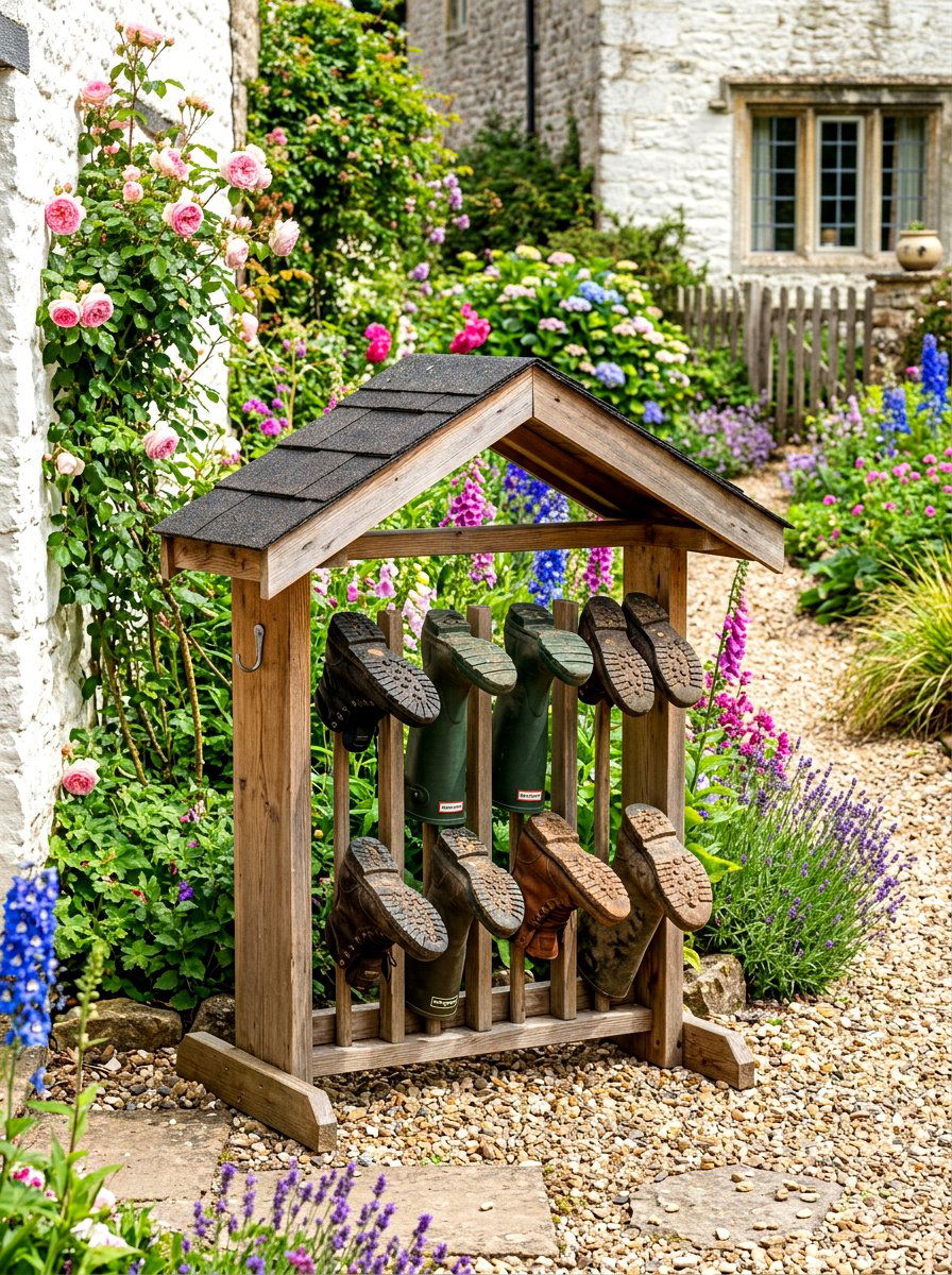 Side Yard Boot Rack - 30 side yard storage ideas