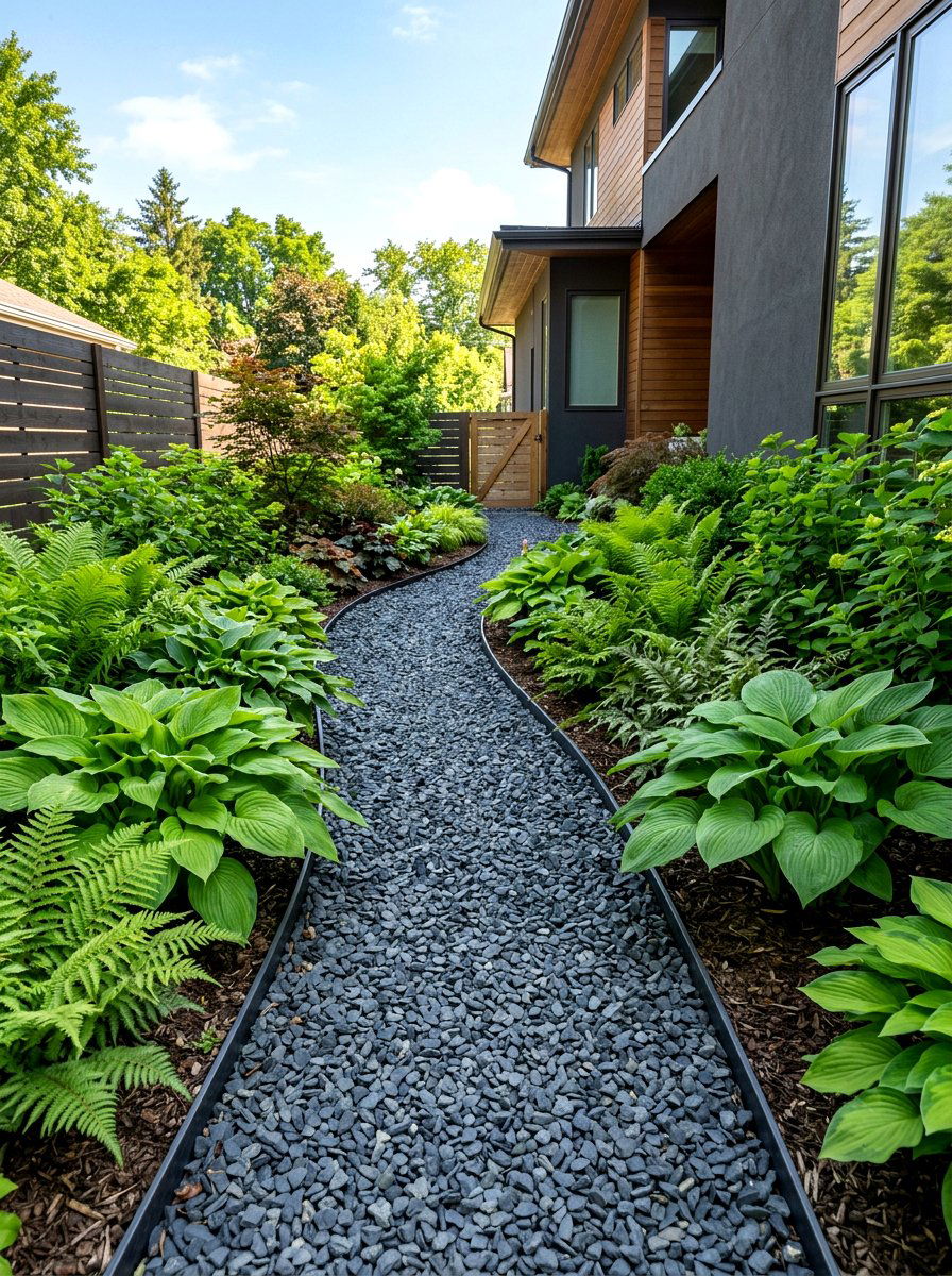 Side Yard Gravel Path - 30 shaded side yard ideas