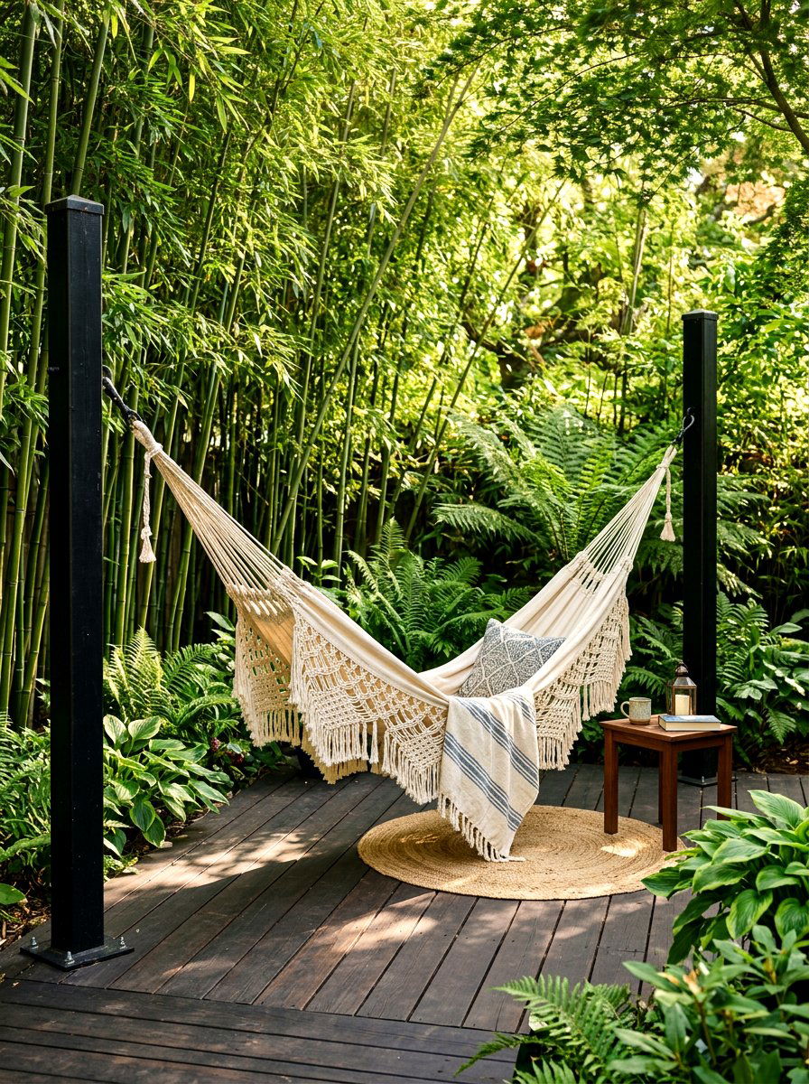 Side Yard Hammock Nook - 30 side yard seating ideas