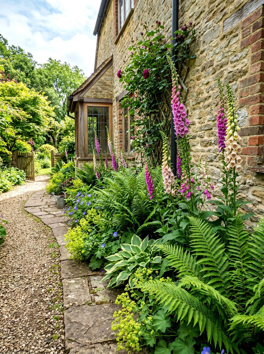 Side Yard Narrow Border - 30 cottage border backyard ideas