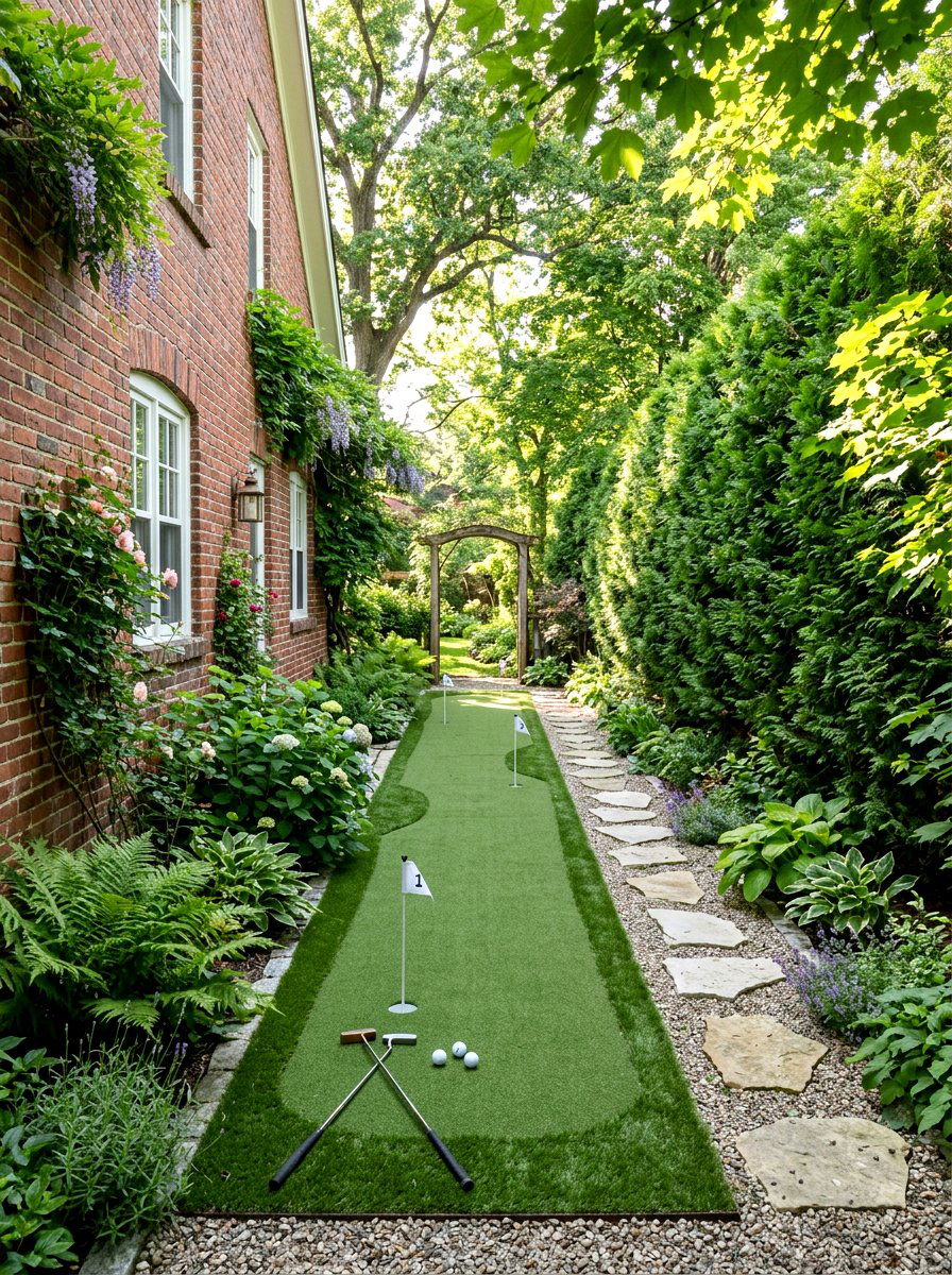 Side Yard Putting Green - 30 backyard putting green ideas