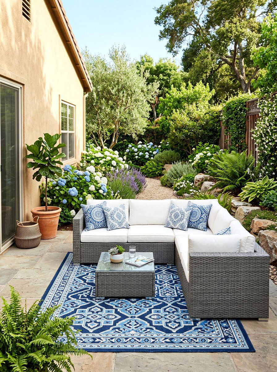 Side Yard Sectional Sofa - 30 side yard seating ideas