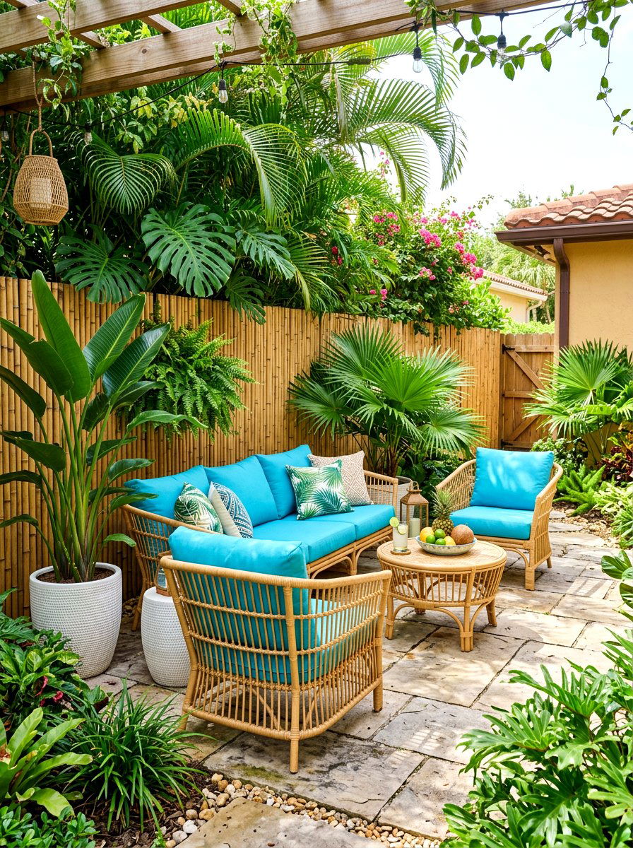 Side Yard Tropical Lounge - 30 side yard seating ideas