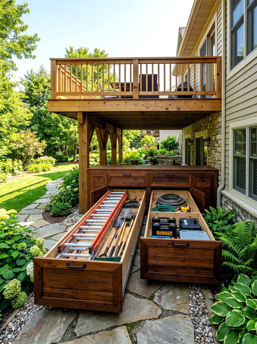 Side Yard Under Deck Storage - 30 side yard storage ideas