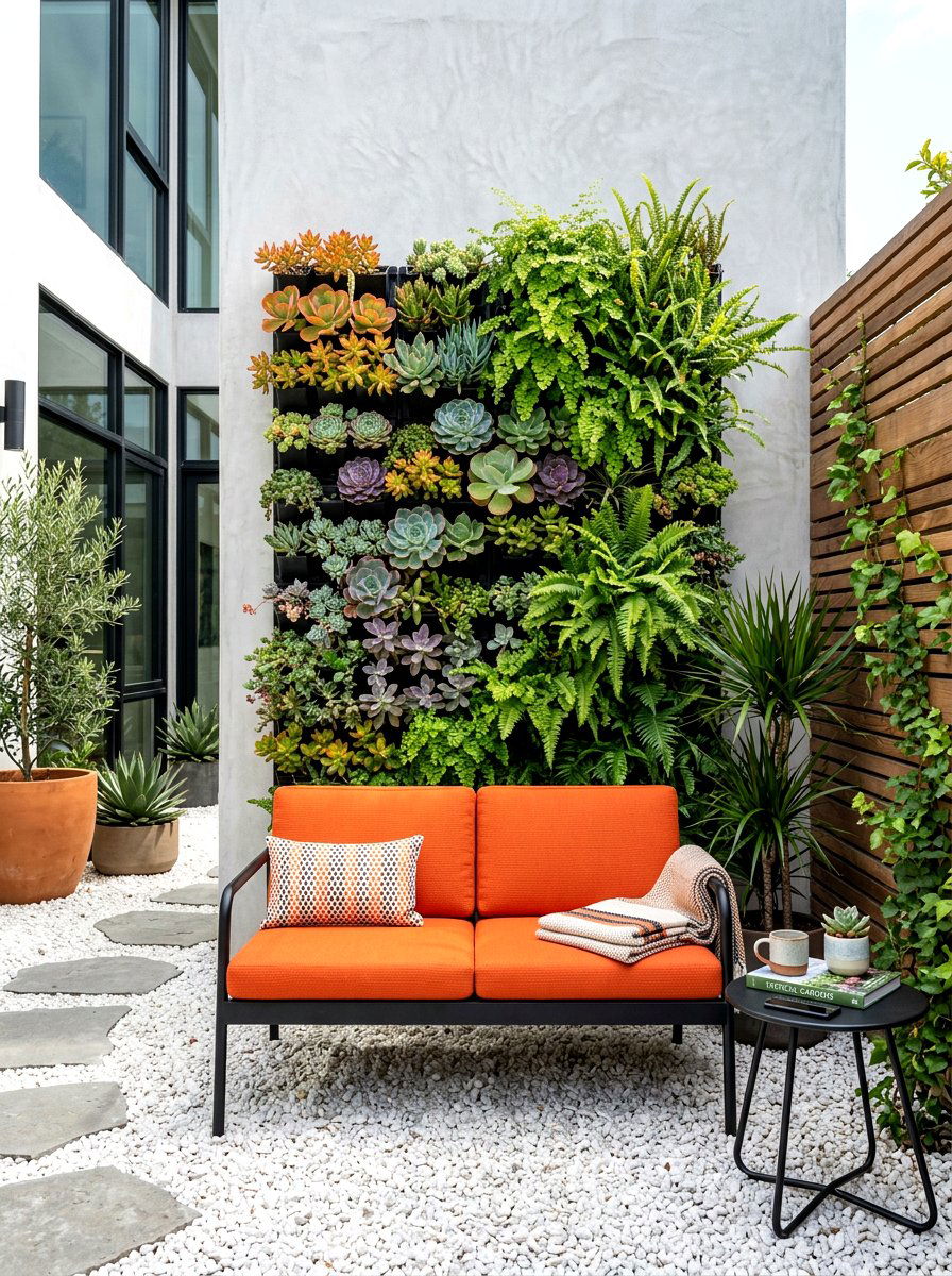 Side Yard Vertical Garden Lounge - 30 side yard seating ideas