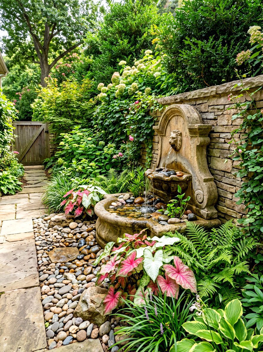 Side Yard Water Feature - 30 shaded side yard ideas