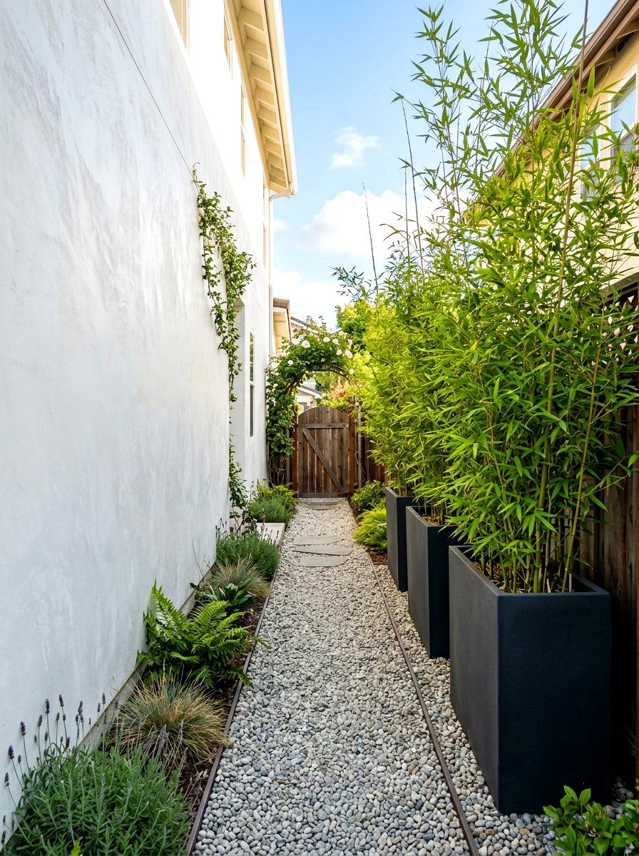 Side Yard White Stucco - 30 limewashed wall backyard ideas