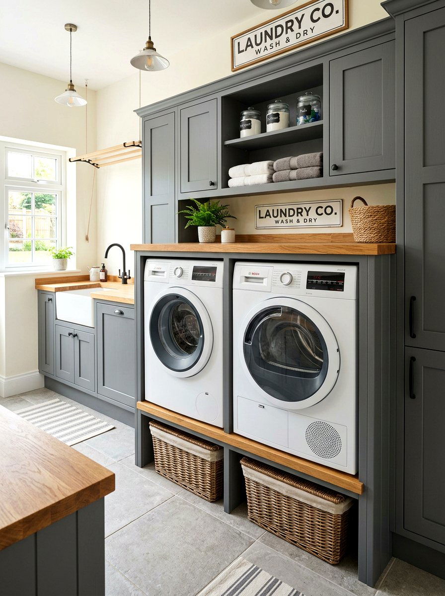 Side by side laundry surround - 30 washer dryer enclosure ideas