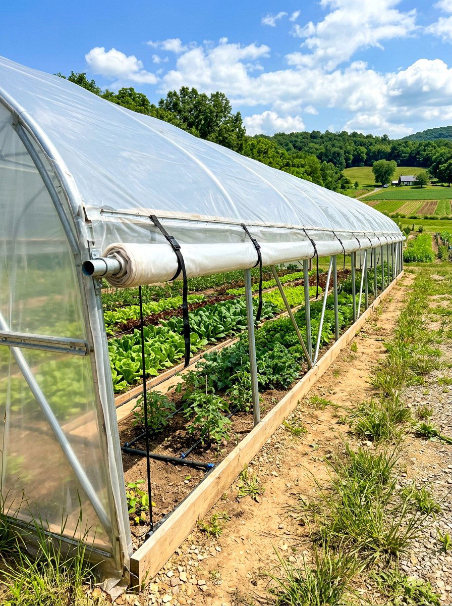 Side roll up hoop house - 30 hoop house garden ideas
