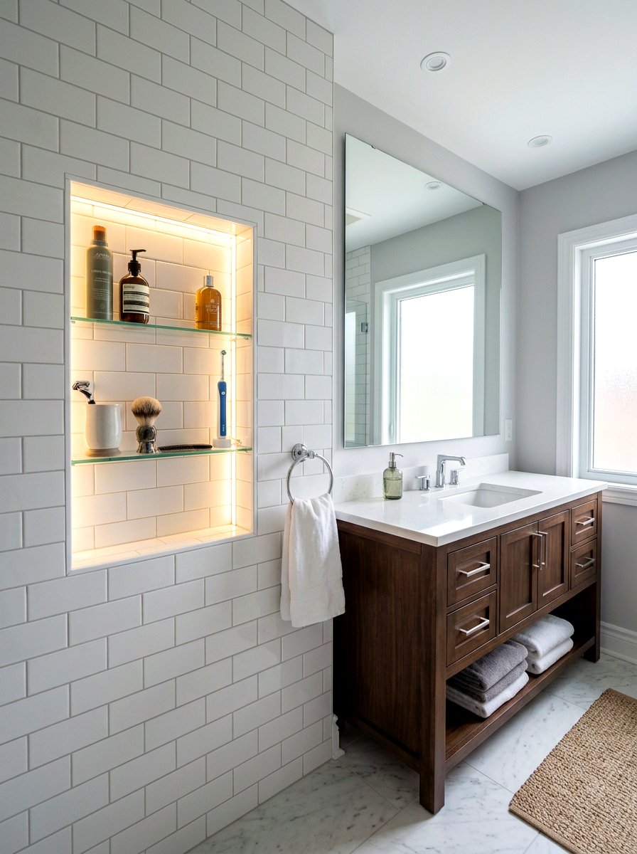 Side wall medicine niche - 30 recessed medicine niche ideas