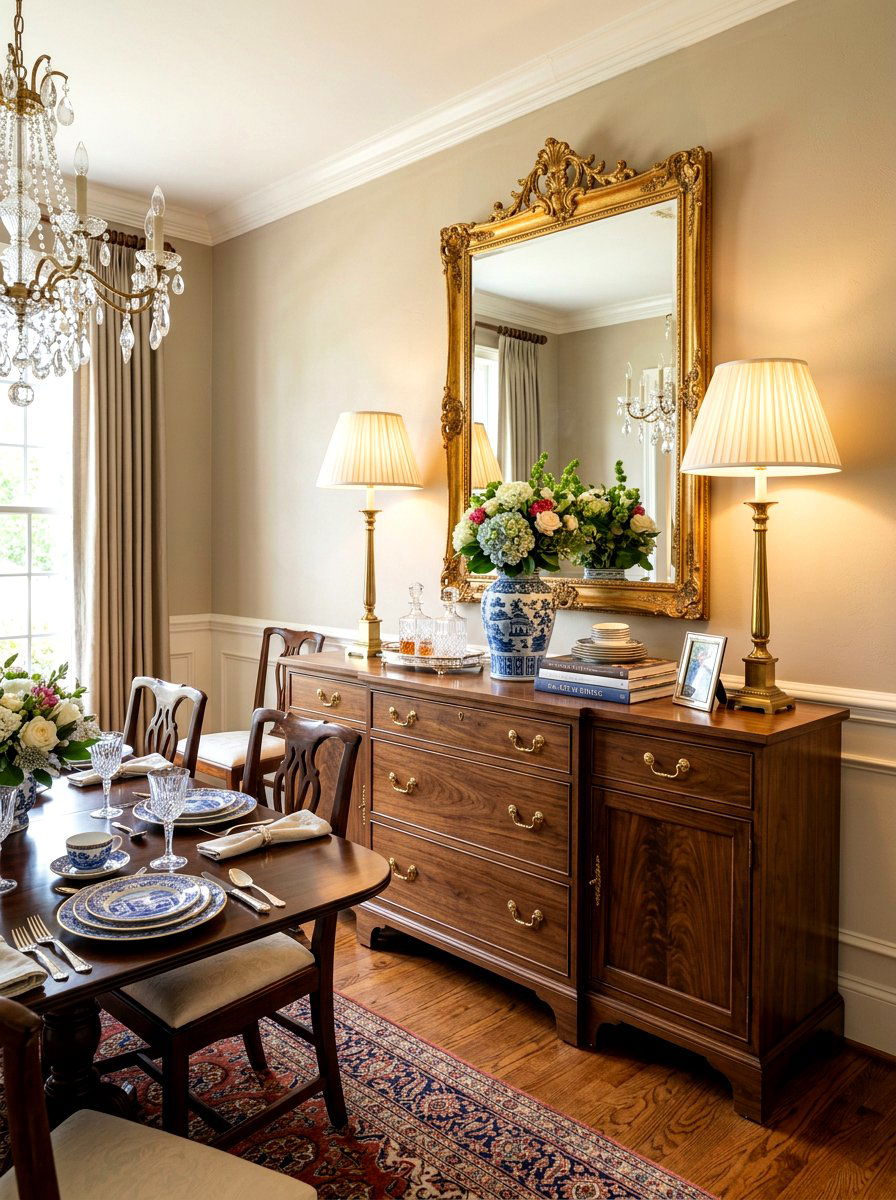 Sideboard Buffet Cabinet - 30 warm traditional dining room ideas