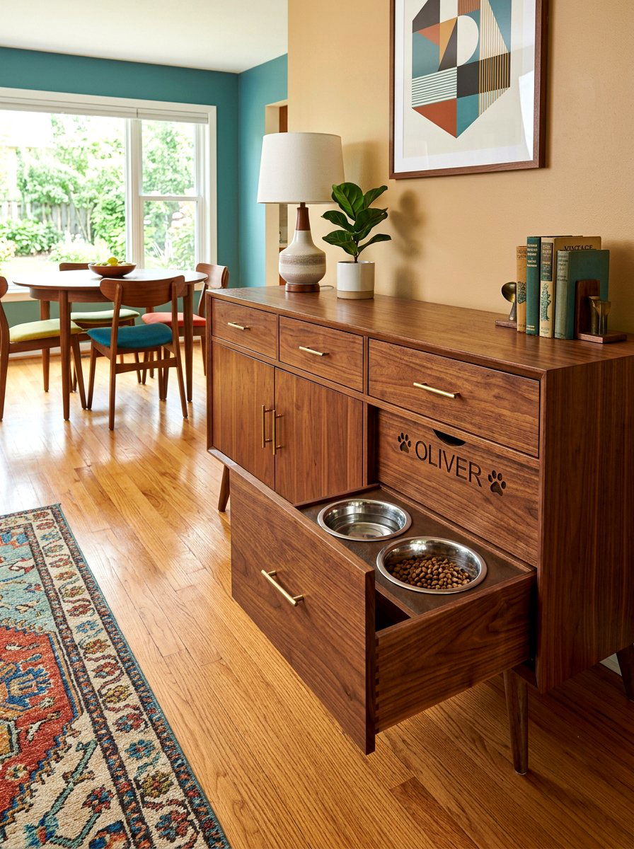 Sideboard Dog Bowl Pull Out - 30 dog bowl drawer ideas