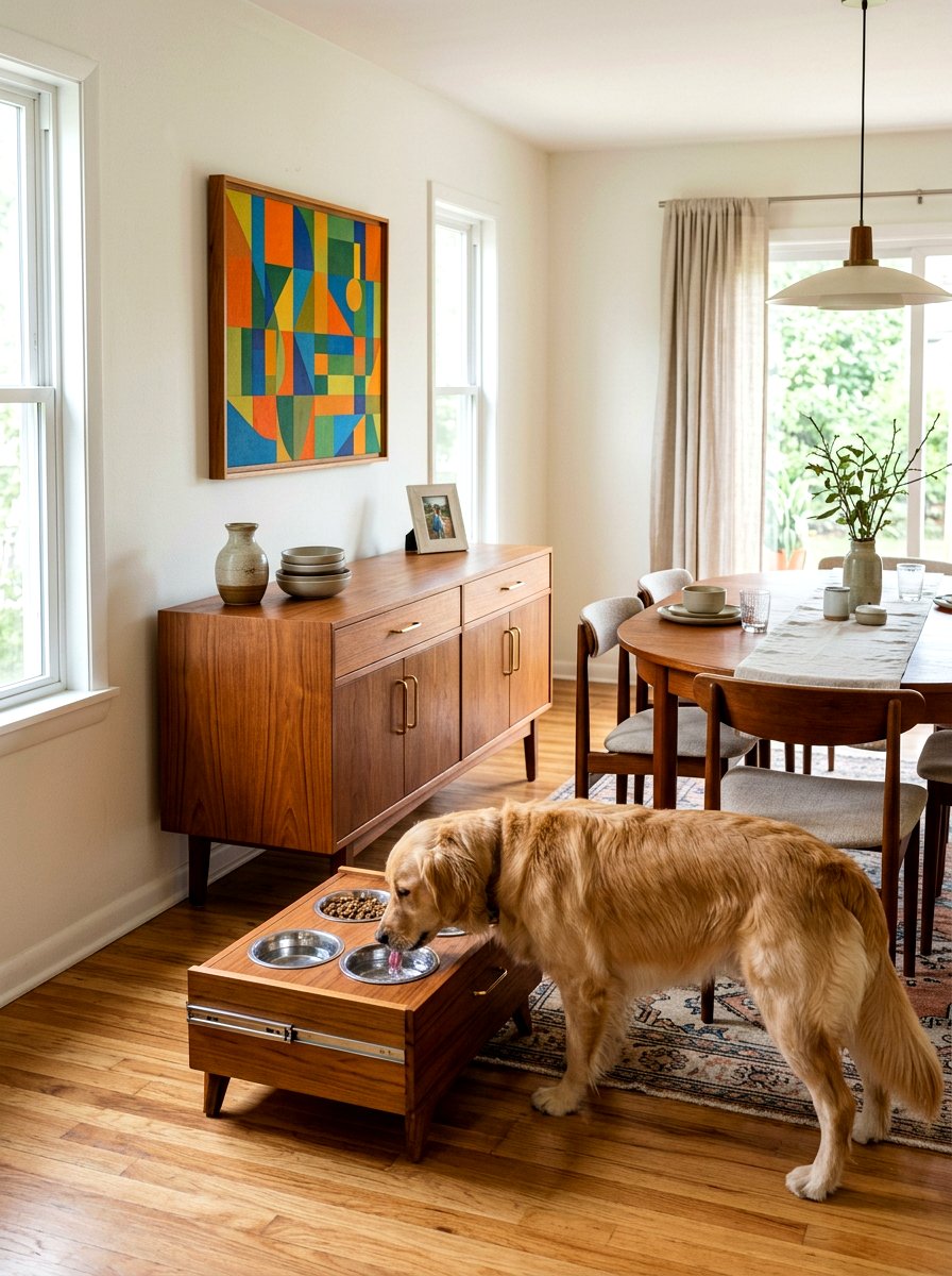 Sideboard With Integrated Pet Bowls - 30 pet feeding drawer ideas aesthetic