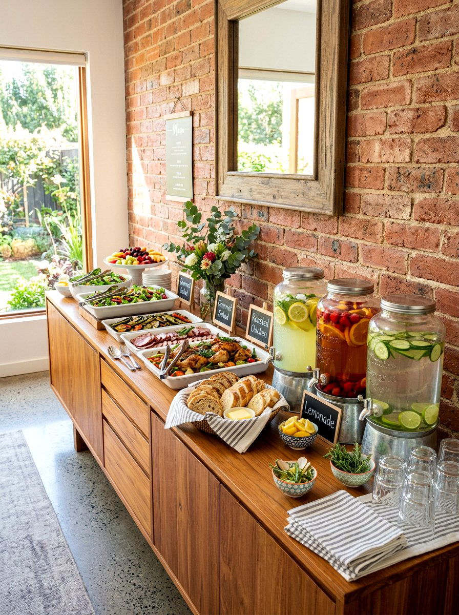 Sideboard buffet station - 30 backyard party ready ideas