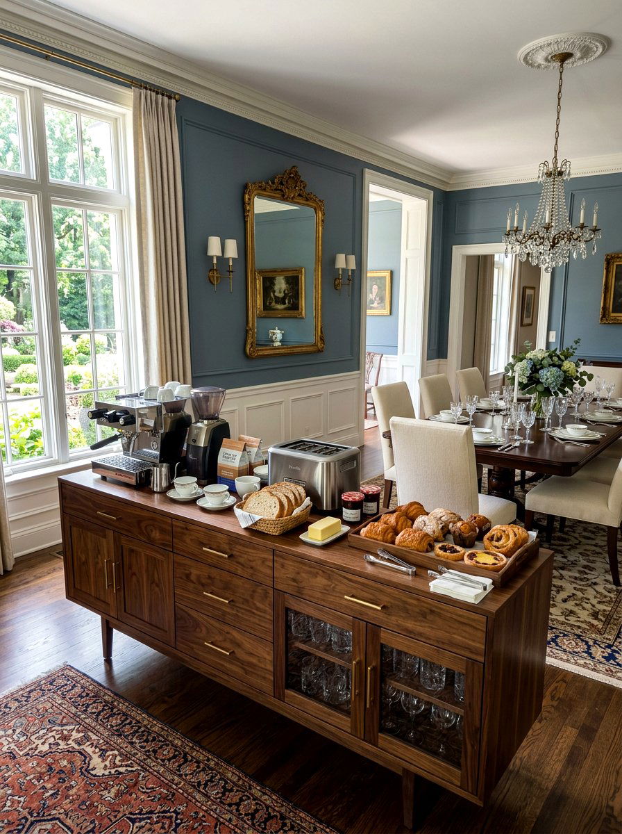 Sideboard coffee station cabinet - 30 breakfast station cabinet ideas