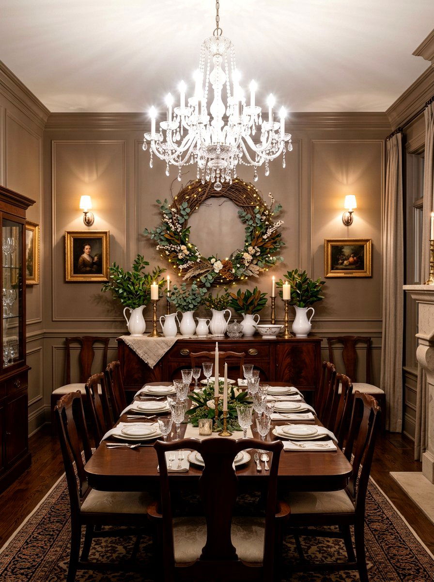 Sideboard wreath display - 30 wreath wall display ideas