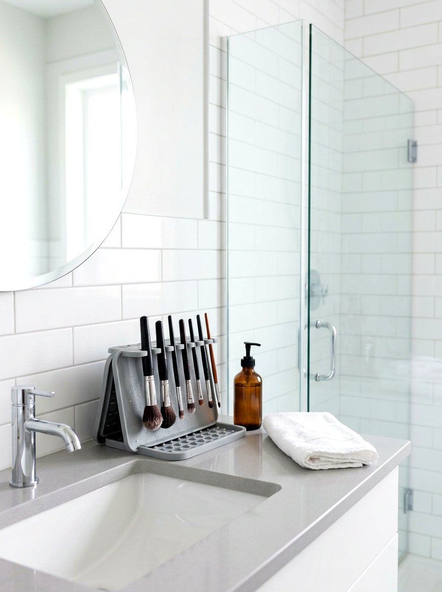 Silicone Makeup Brush Drying Rack - 30 makeup brush storage ideas