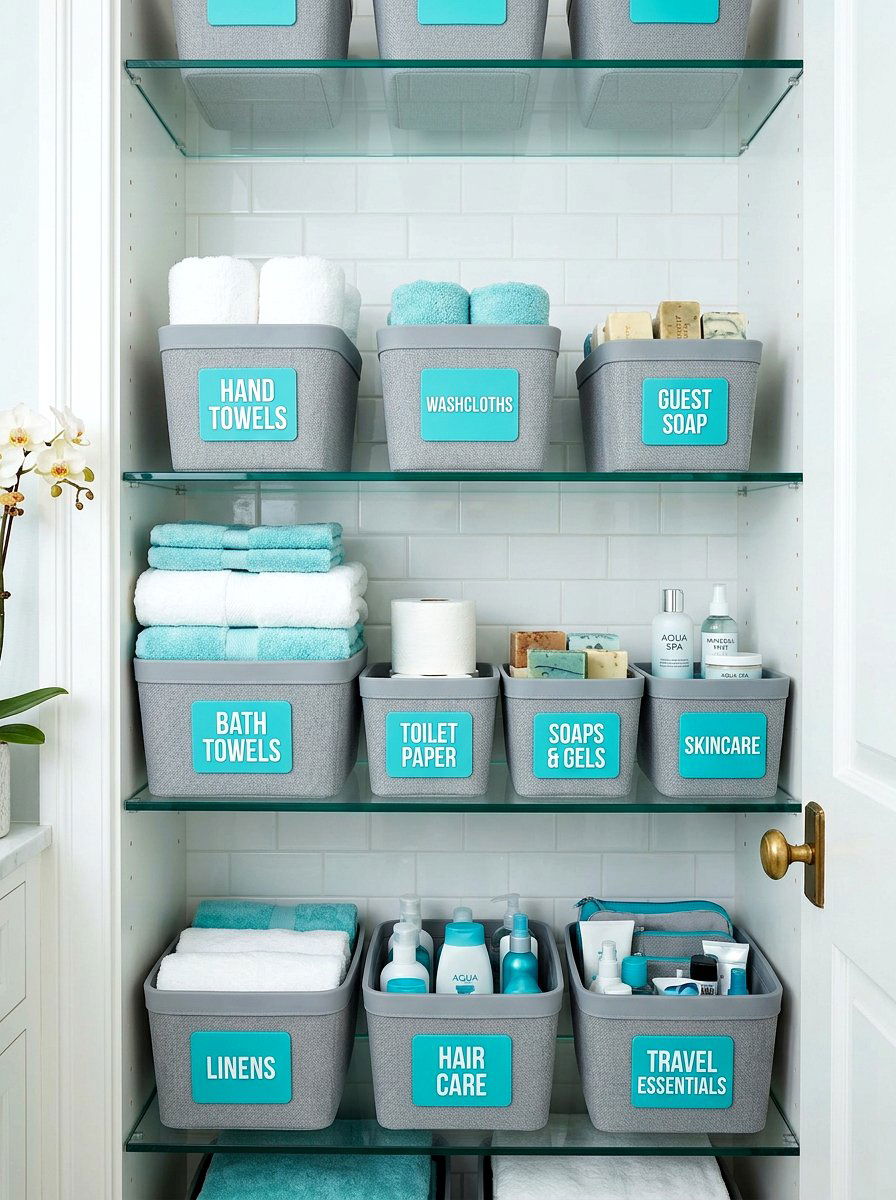 Silicone bathroom closet basket labels - 30 closet basket labels ideas