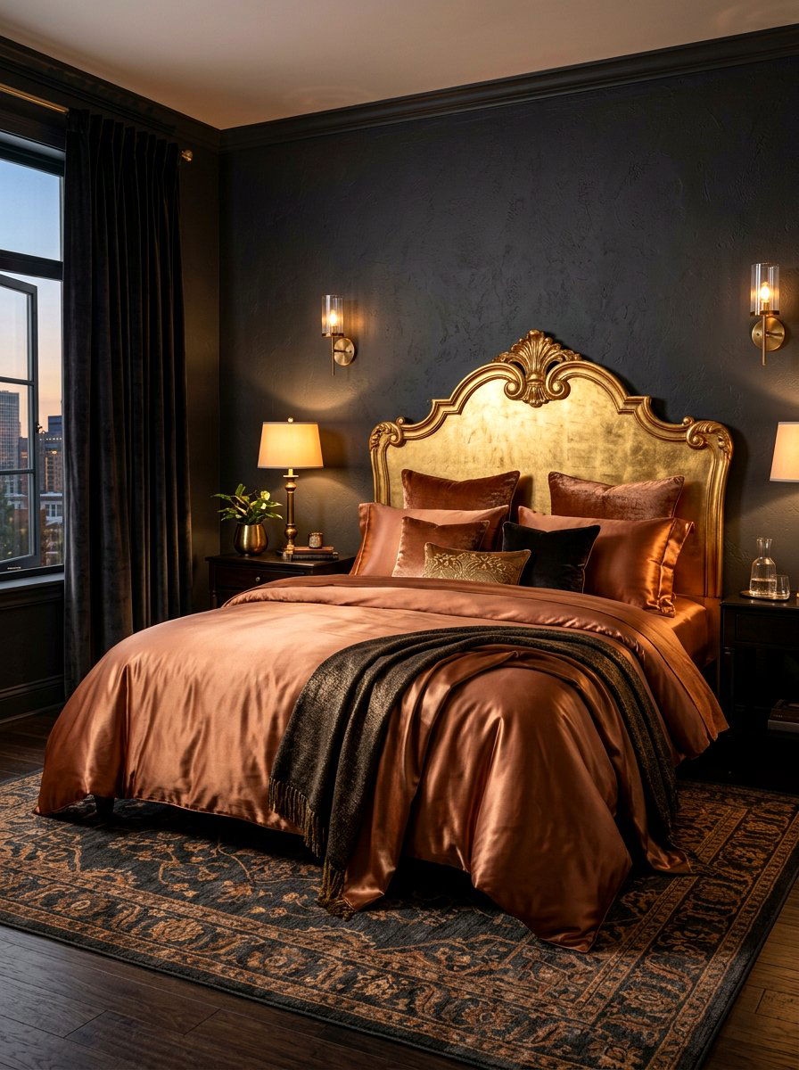 Silk Bedding Set - 30 maximalist bedroom ideas