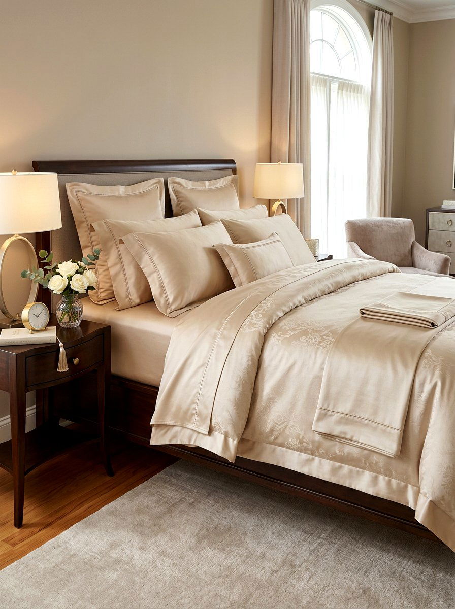 Silk Bedding - 30 romantic bedroom ideas