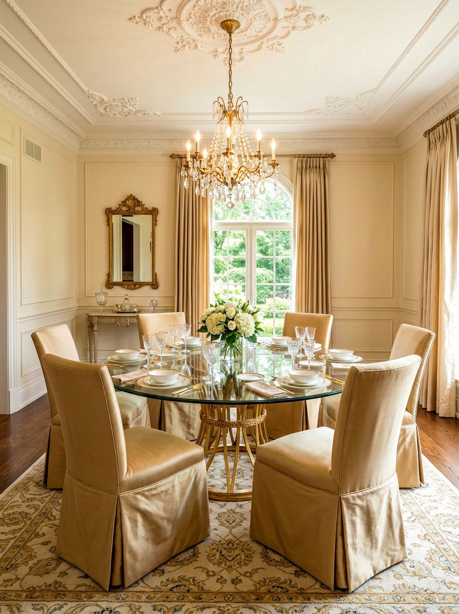 Silk Blend Skirted Chair - 30 skirted dining chair ideas