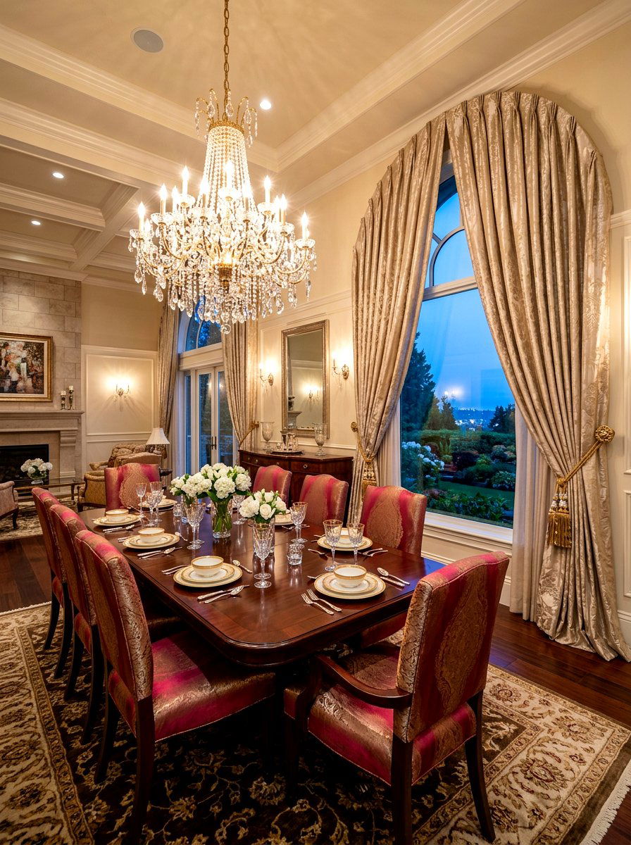Silk Drapery With Tie Backs - 30 dining room drapery ideas