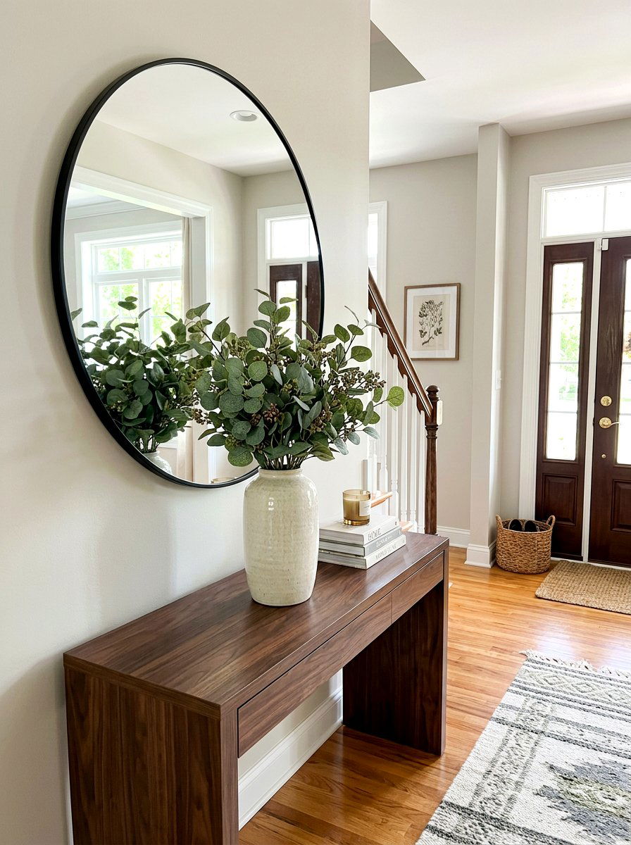 Silk Eucalyptus Entryway Vase - 30 faux plant decor ideas