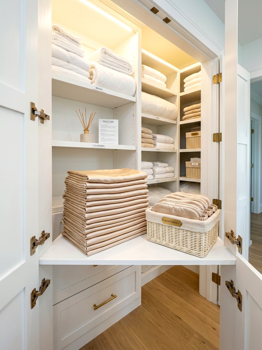 Silk Pillowcase Station - 30 self care station ideas