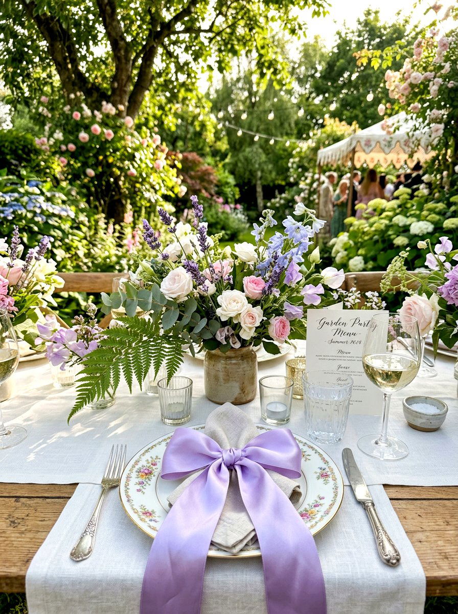 Silk Ribbon Napkin - 30 bow napkin ideas