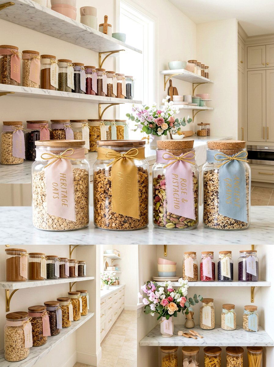 Silk Ribbon Pantry Tag - 30 pantry labels luxury ideas