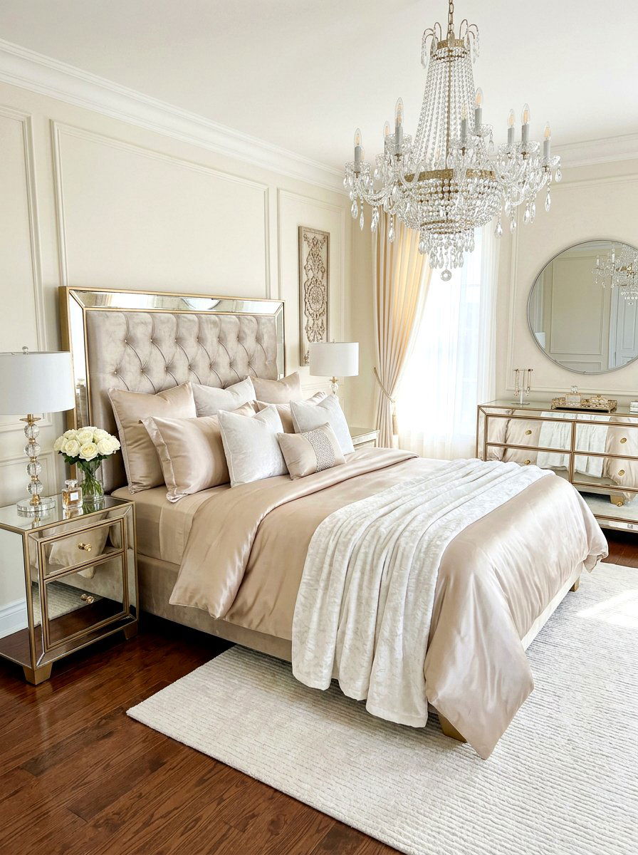 Silk Satin Glamour Bed - 30 cozy bedscape ideas