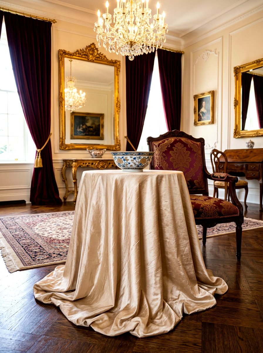 Silk Slipcover Side Table - 30 fabric covered side table ideas