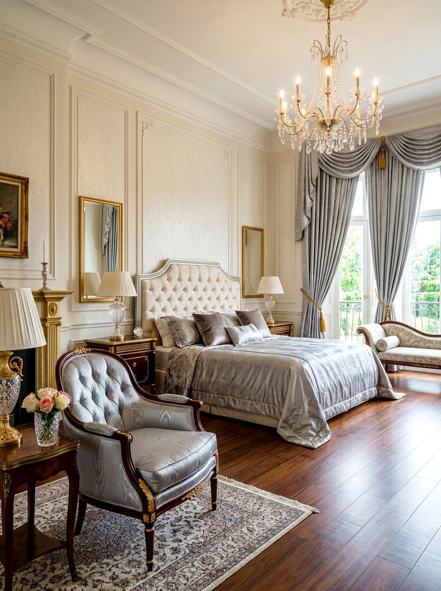 Silk moire chair - 30 skirted chair ideas