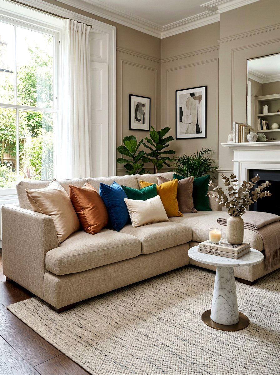 Silk pillow living room - 30 quiet luxury living room ideas