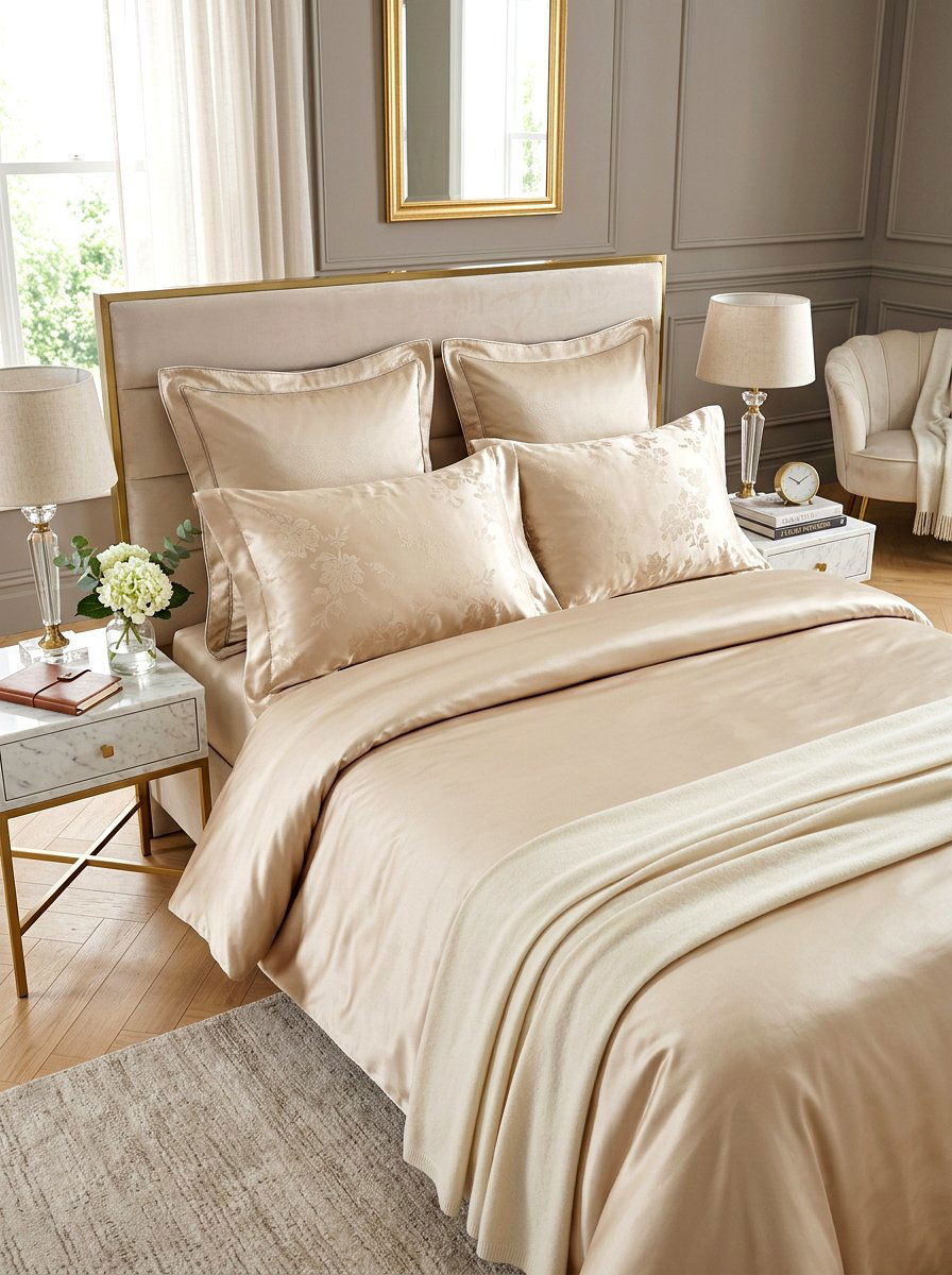 Silk pillowcases - 30 luxury bedscape ideas
