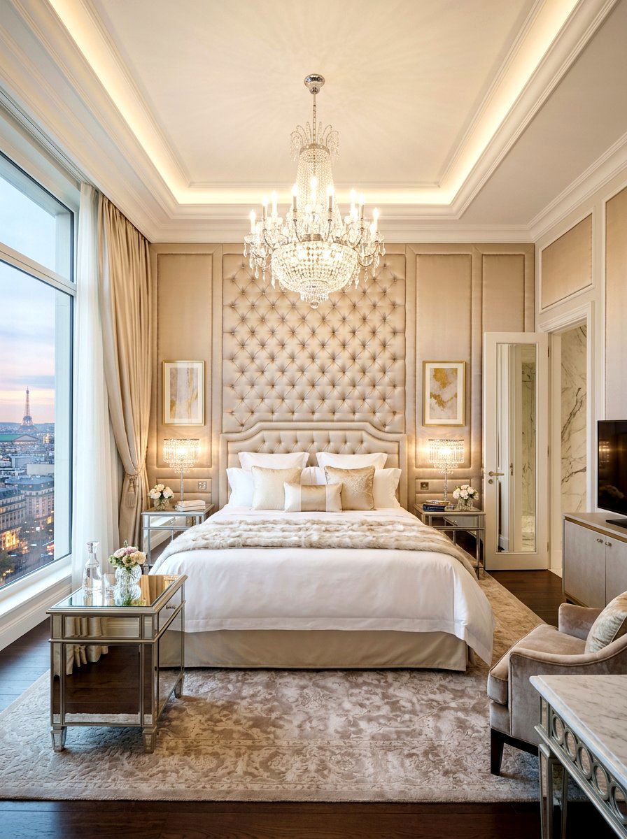 Silky Satin Fabric Wall - 30 upholstered wall bedroom ideas