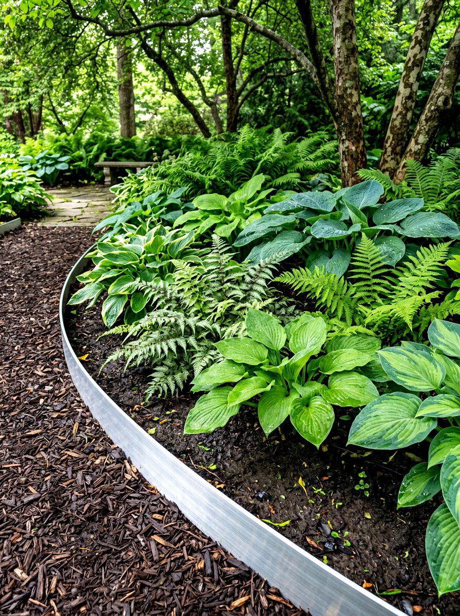 Silver Aluminum Garden Edging - 30 metal landscape edging ideas