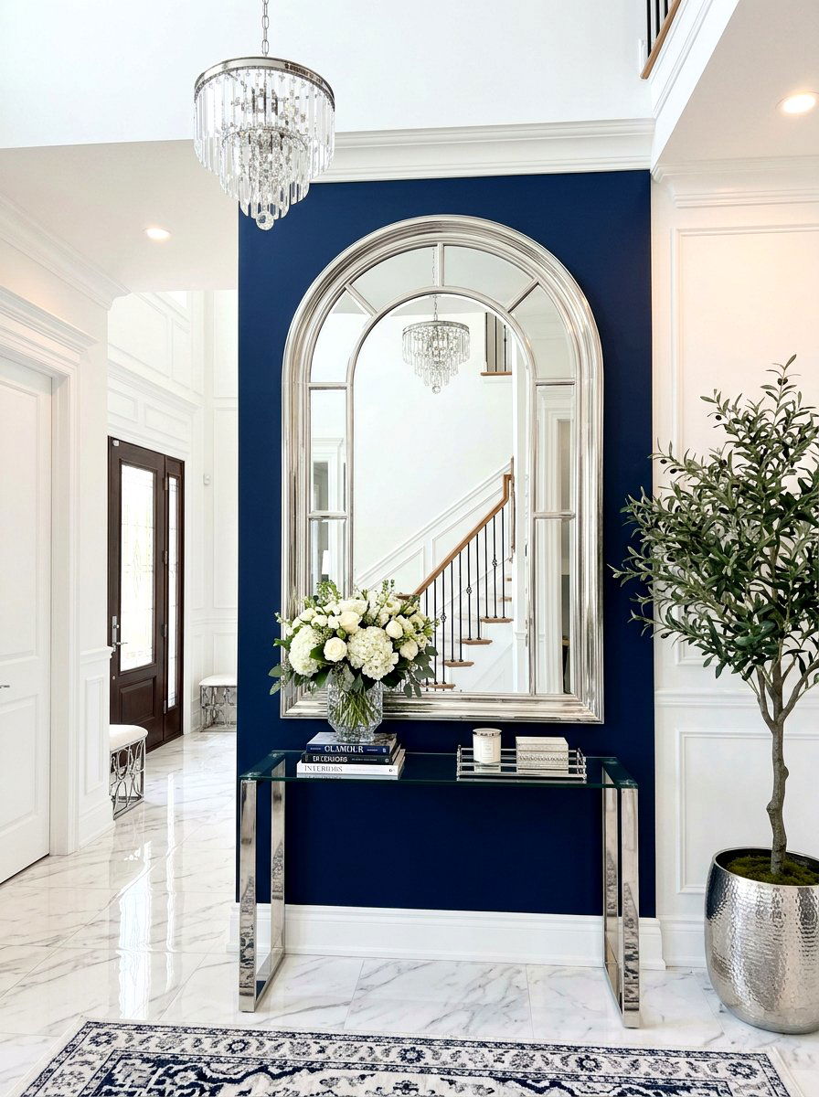 Silver Arched Mirror Foyer - 30 arched foyer mirror ideas