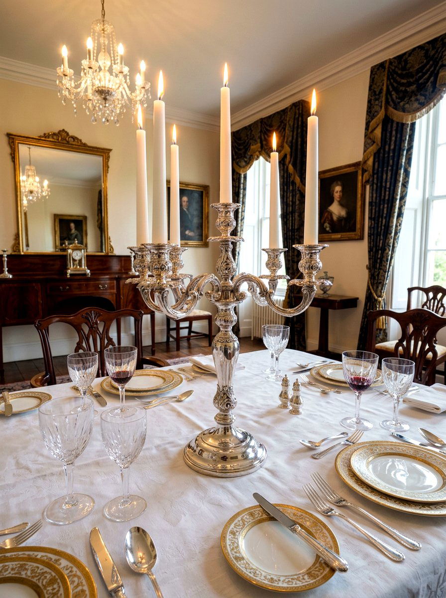 Silver Candelabra Centerpiece - 30 collected traditional dining room ideas