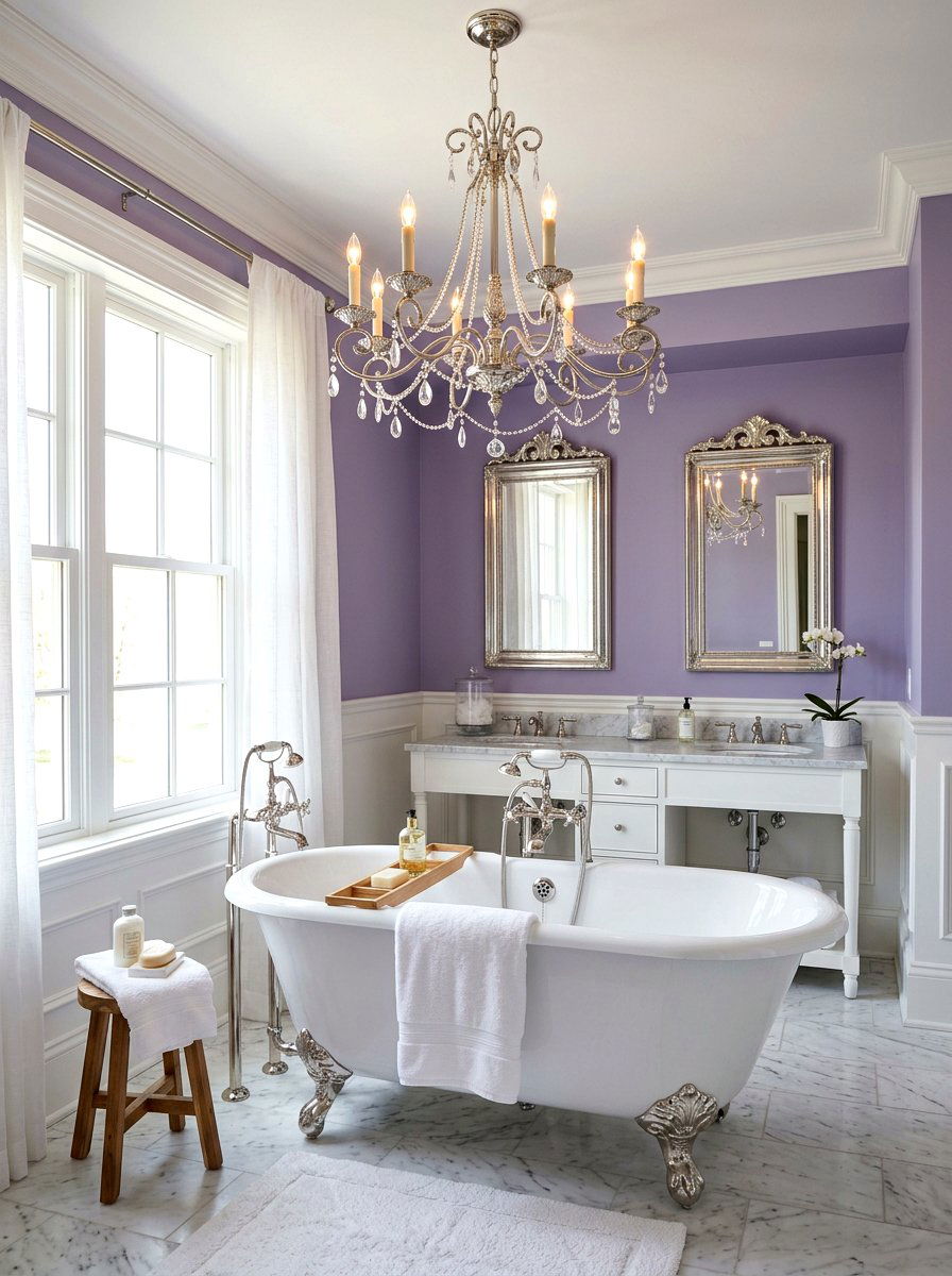 Silver Candle Chandelier Bathtub - 30 chandelier over bathtub ideas