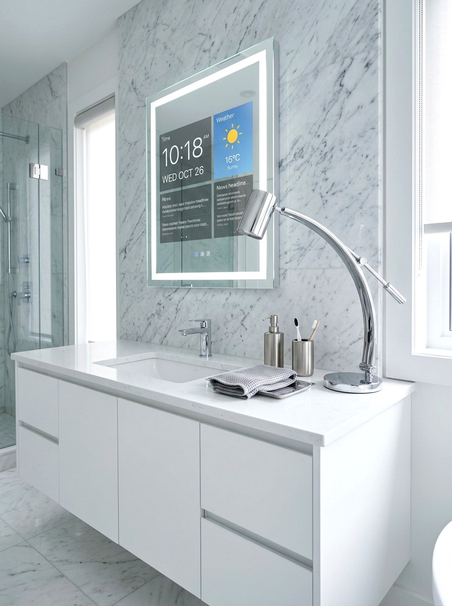 Silver Chrome Lamp - 30 mini lamp bathroom counter ideas