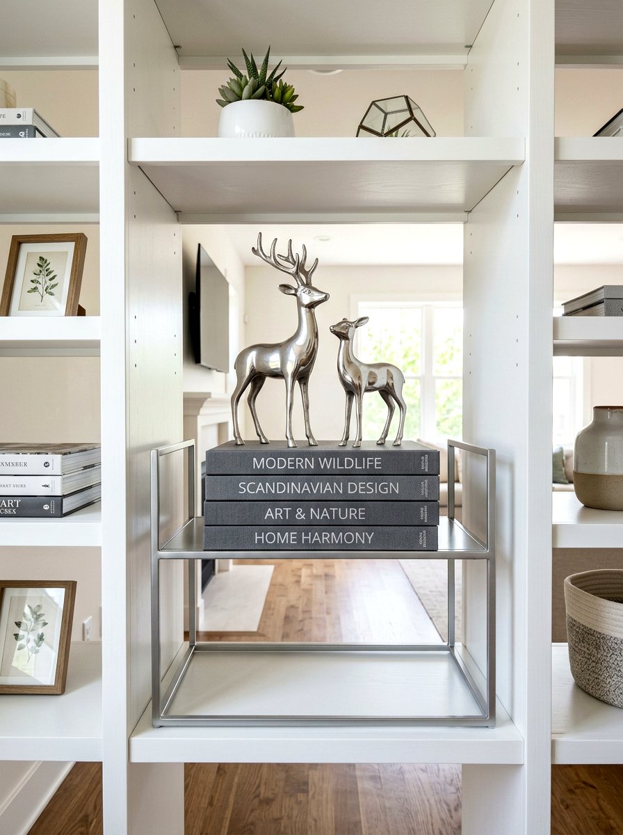 Silver Deer Shelf - 30 winter shelf styling ideas