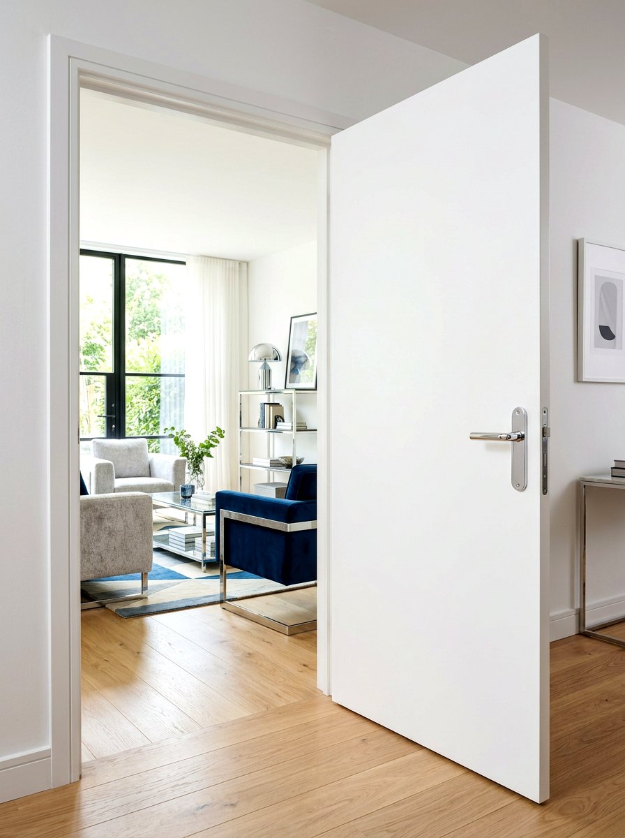 Silver Door Hardware - 30 chrome aesthetic living room ideas