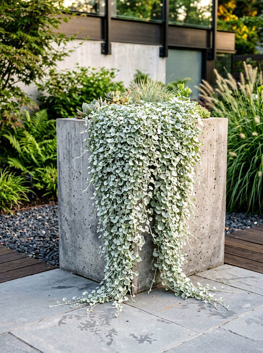 Silver Falls Dichondra - 30 moon garden backyard ideas