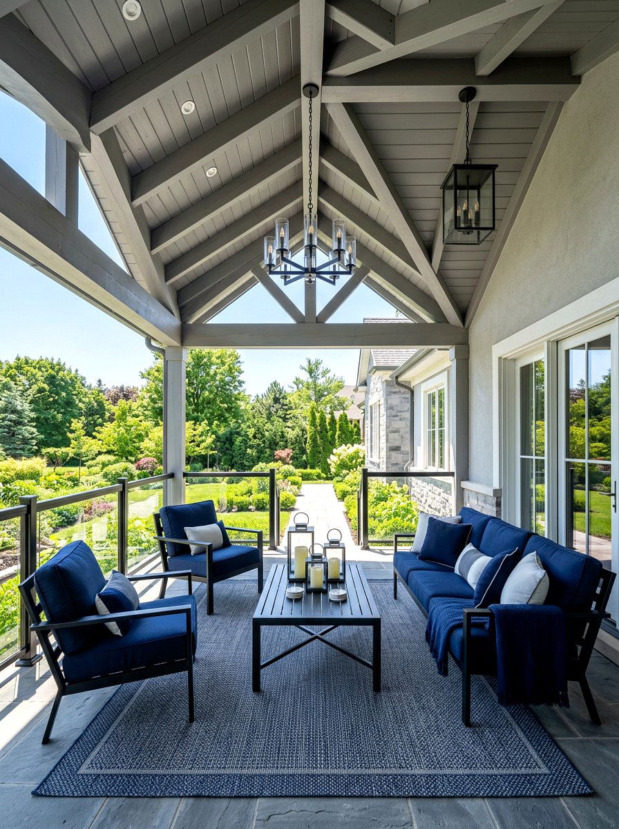 Silver Gray Porch - 30 porch ceiling paint ideas