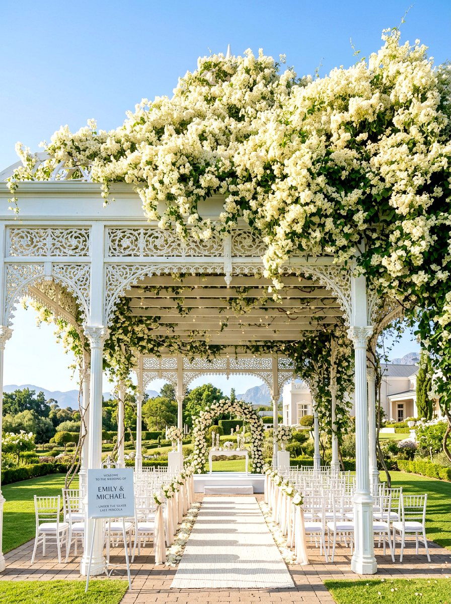 Silver Lace Pergola - 30 pergola plant ideas