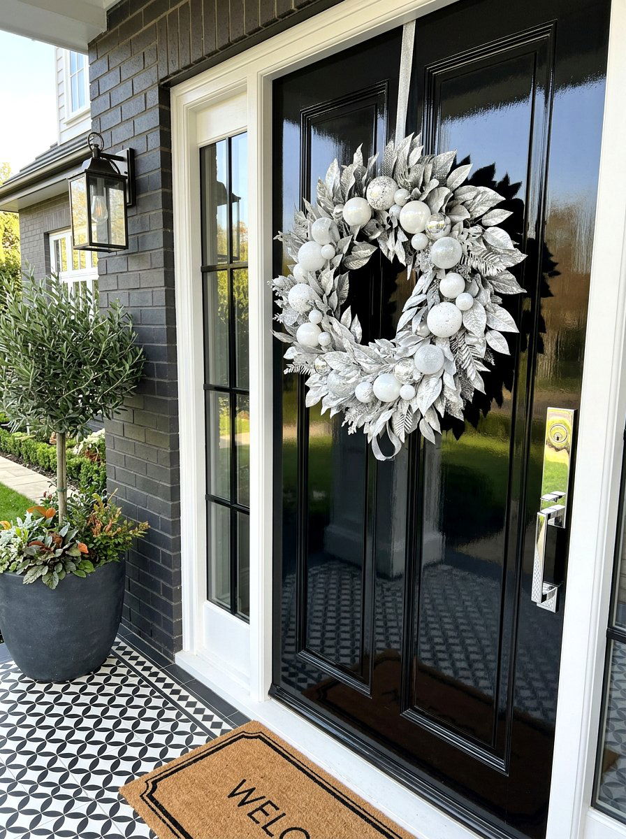 Silver Leaf Wreath - 30 winter wreath ideas