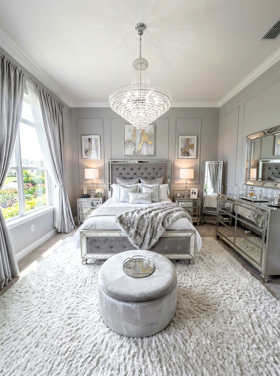 Silver Metallic Decor - 30 cloud inspired bedroom ideas
