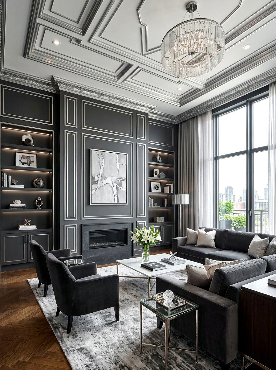 Silver Metallic Trim Molding - 30 polished metal decor ideas