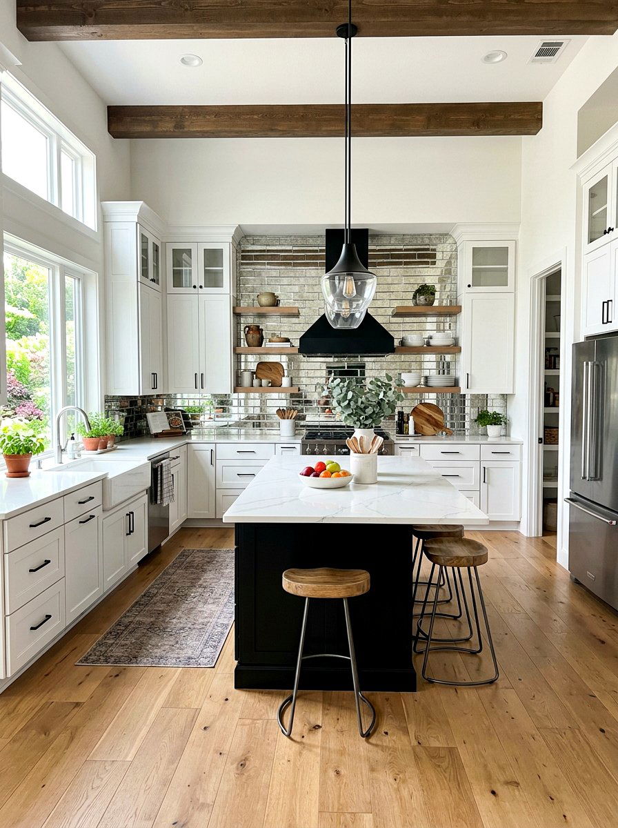 Silver Mirror Backsplash - 30 mirror backsplash ideas
